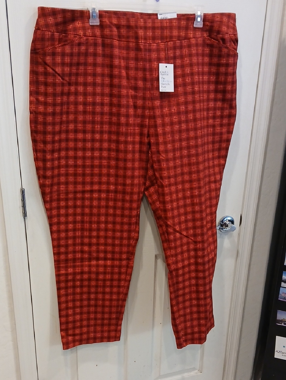 croft & barrow Red Plaid Stretch Pants
